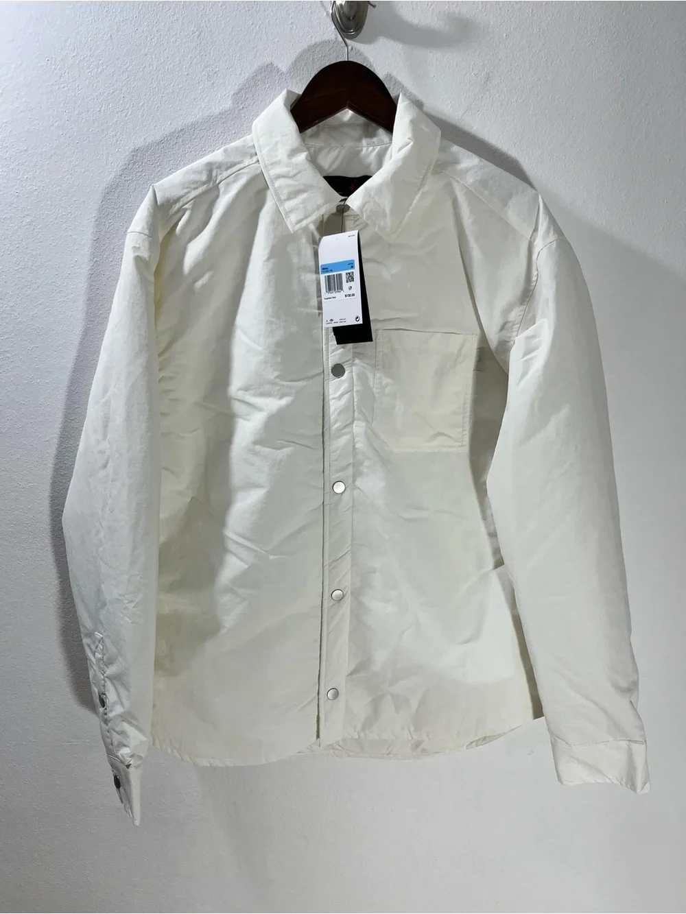 Men's Air Jordan Rain Button Down Jacket Cream Sweater Puffer FV7432-133 Medium
